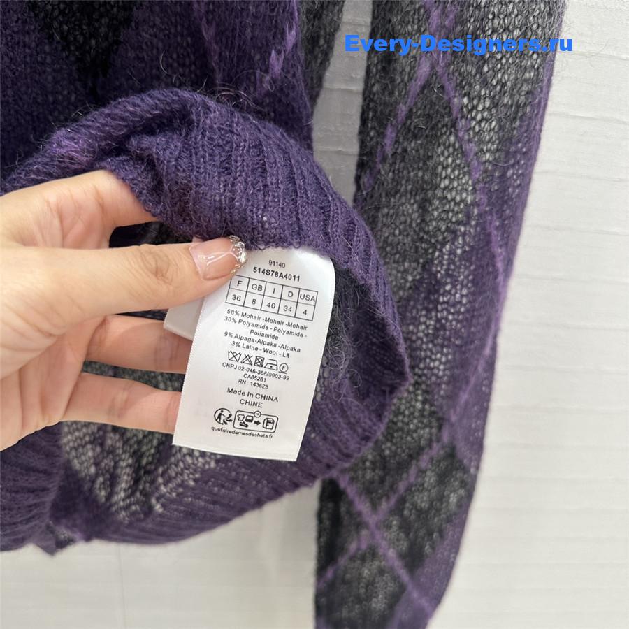 D10r blended knit sweater in purple
