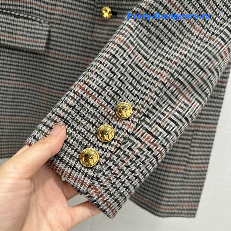 M1um1u retro check silhouette suit