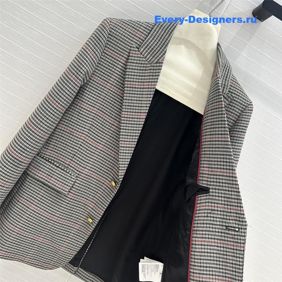 M1um1u retro check silhouette suit