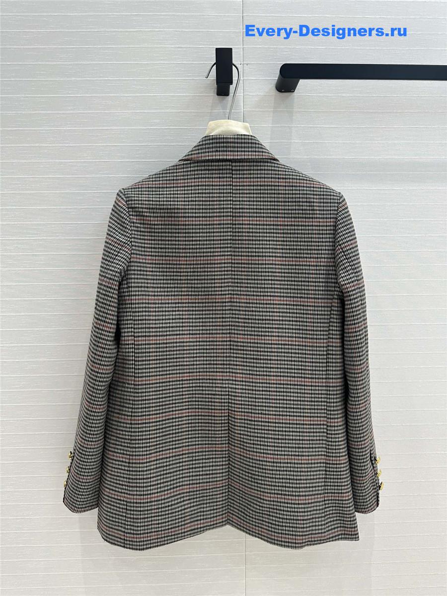 M1um1u retro check silhouette suit