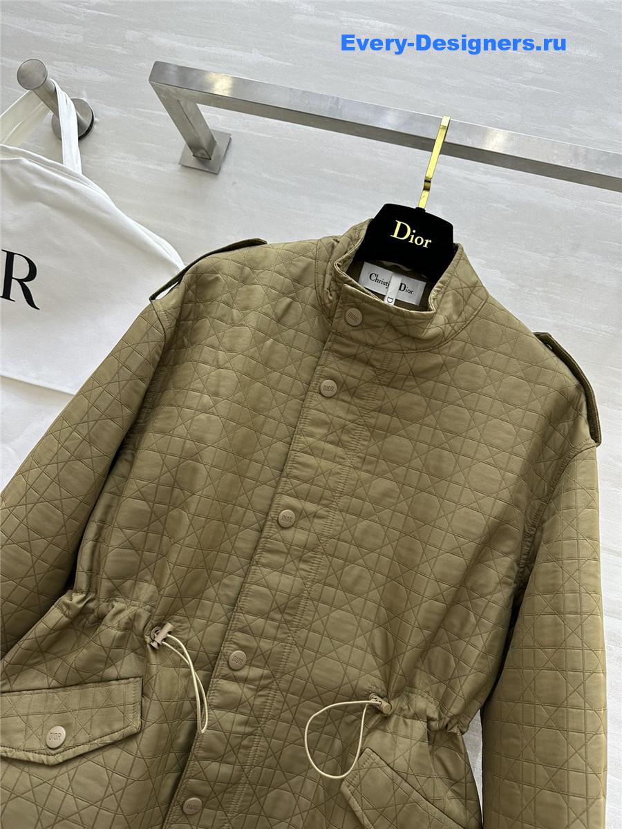 D10r drawstring waist stand collar coat