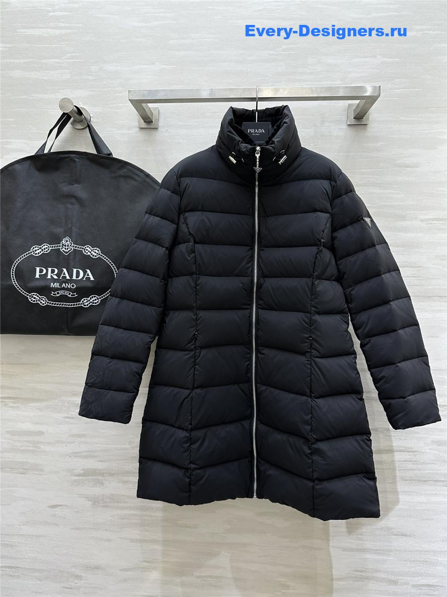 Pra*a stand collar mid-length down jacket
