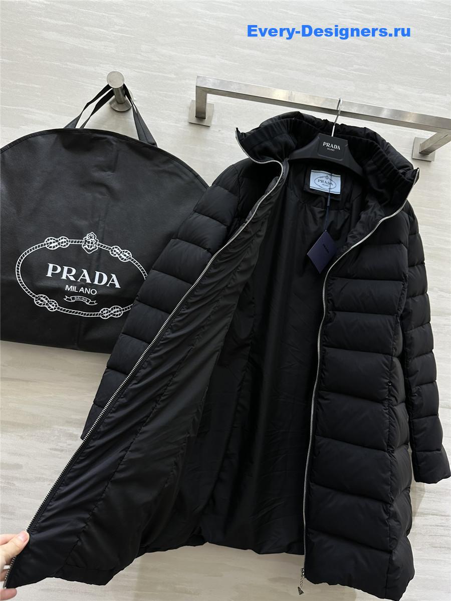 Pra*a stand collar mid-length down jacket