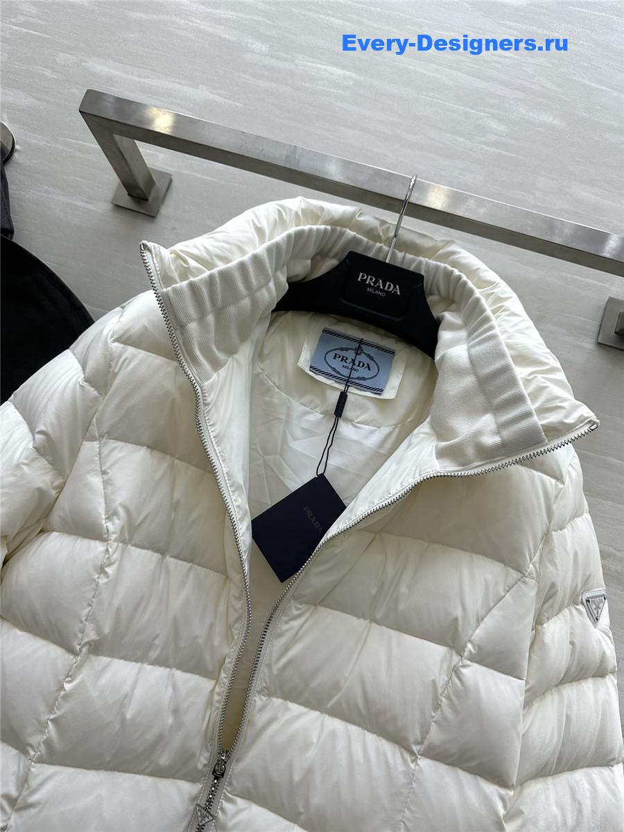 Pra*a stand collar mid-length down jacket
