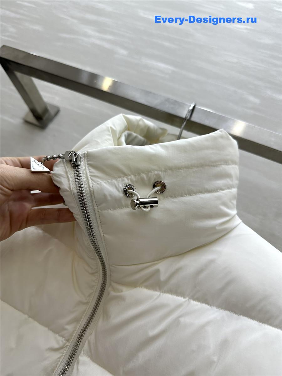 Pra*a stand collar mid-length down jacket