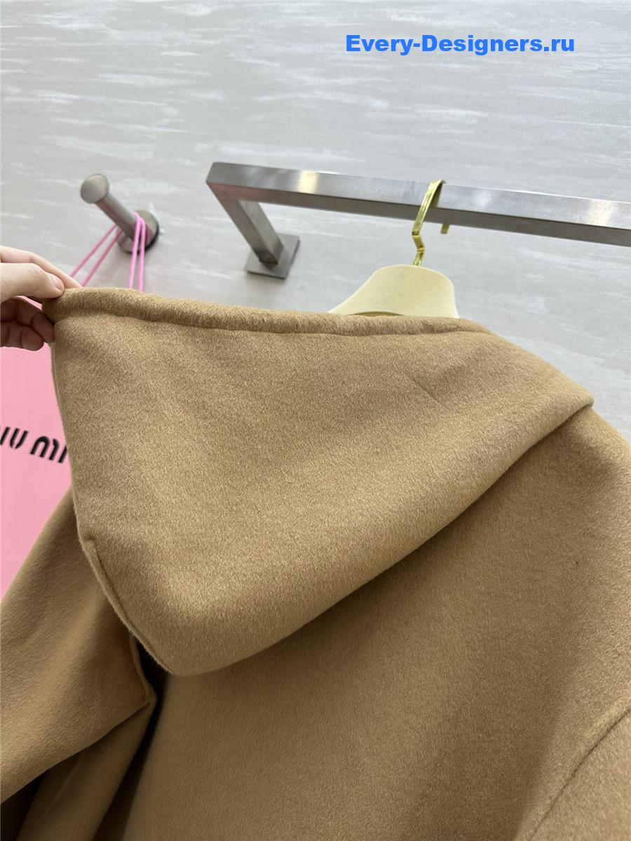 M1um1u wool hooded zip-up jacket