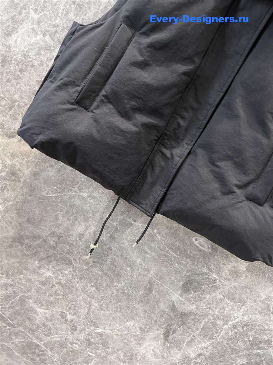 L0ew* leather buckle patchwork lambswool vest