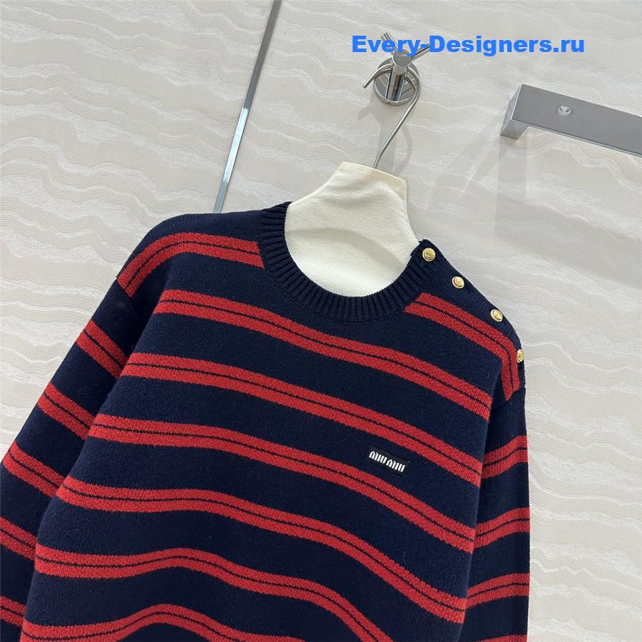 Miu Miu Gestreifter Striped Knitted Sweater