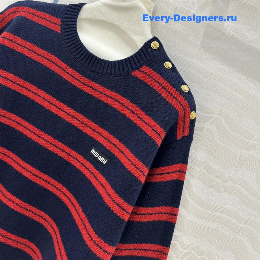 Miu Miu Gestreifter Striped Knitted Sweater