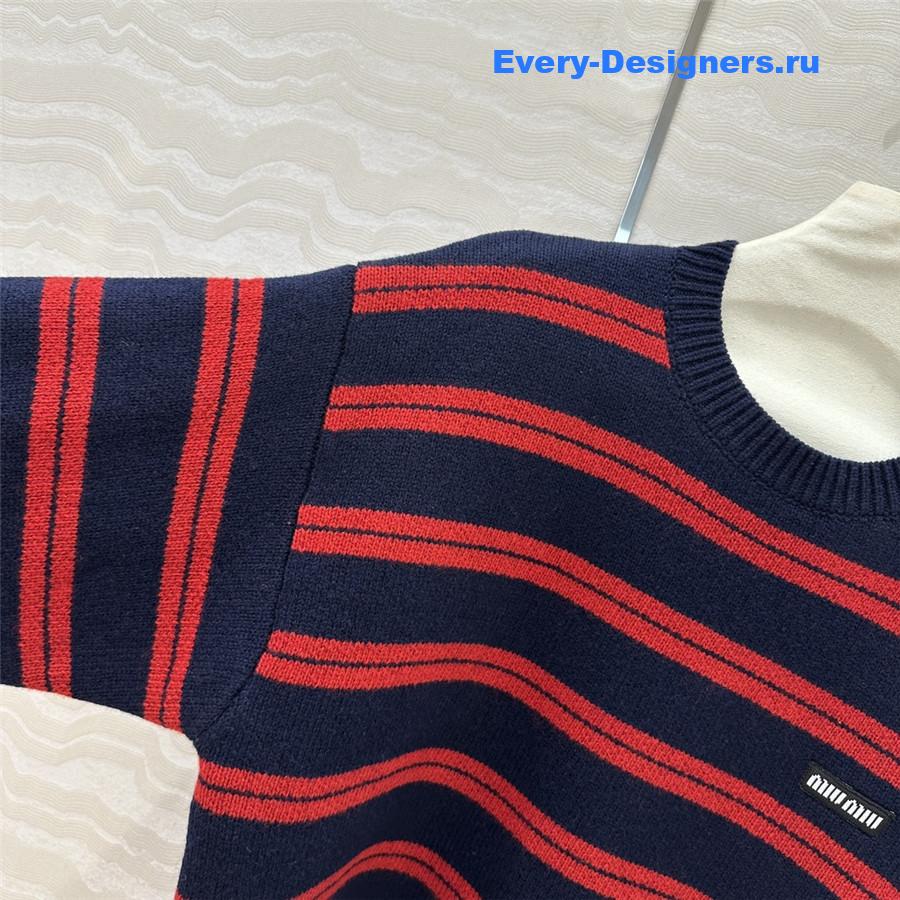 Miu Miu Gestreifter Striped Knitted Sweater