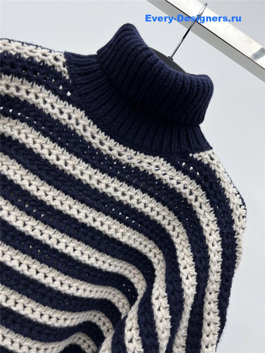 BC Striped Turtleneck Sweater Navy