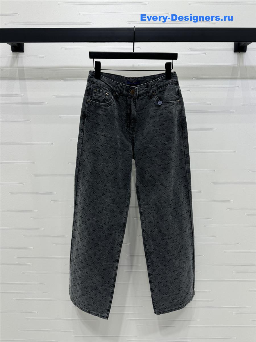 l0vis Vvtt0n lv jacquard printed denim trousers