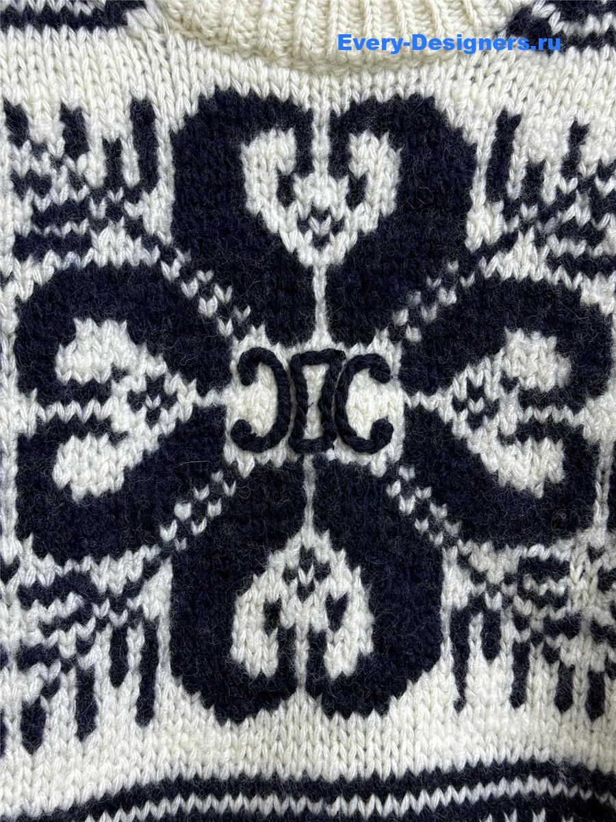 Ce1i*e nude jacquard wool sweater