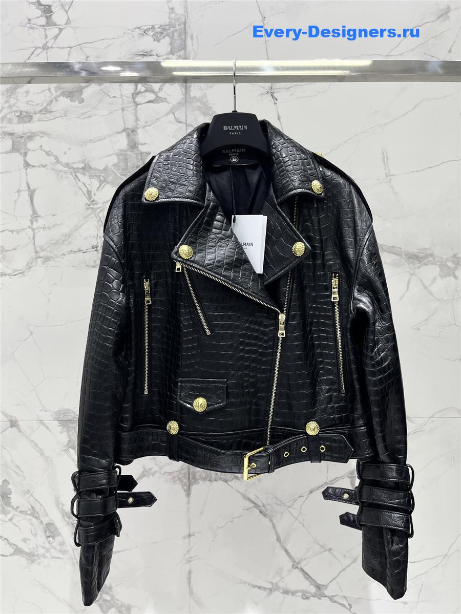 Balmain genuine leather jacket sheepskin