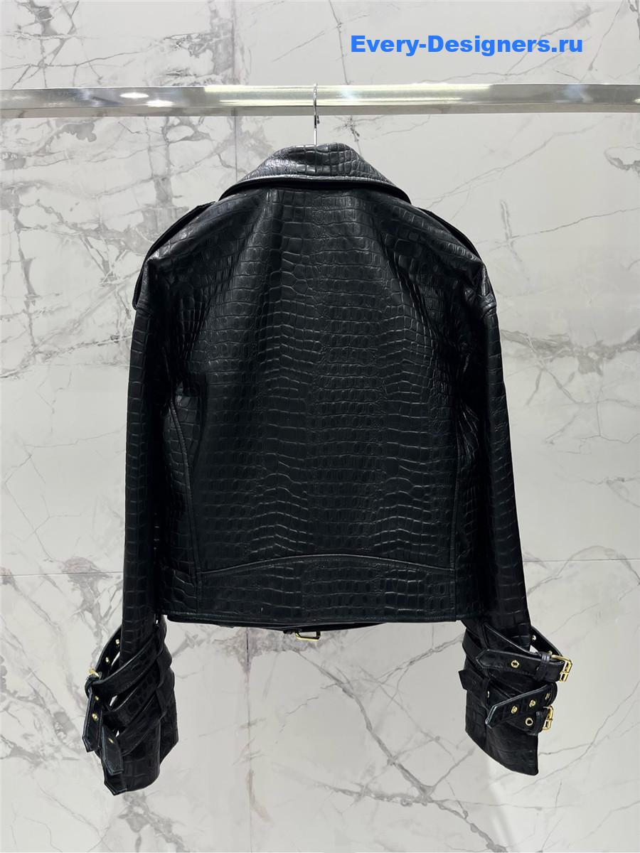 Balmain genuine leather jacket sheepskin