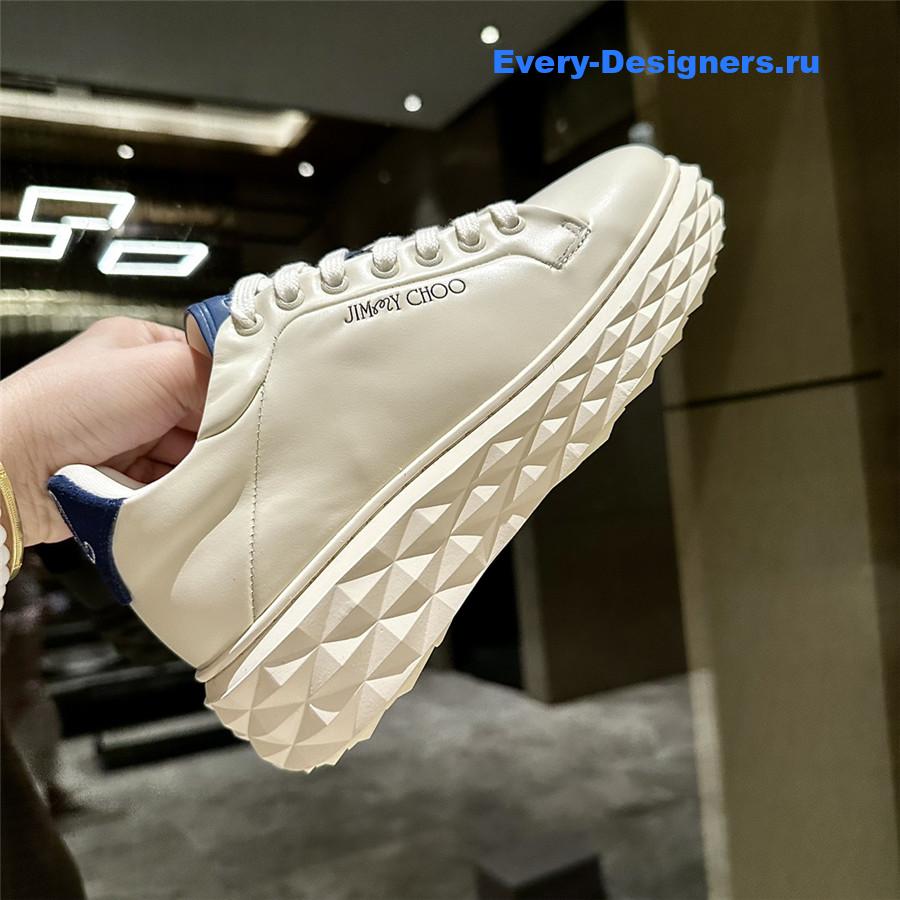 j1m*y ch00 D1am0nd maxi leather sneakers