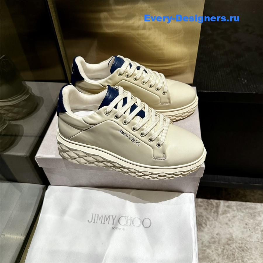 j1m*y ch00 D1am0nd maxi leather sneakers