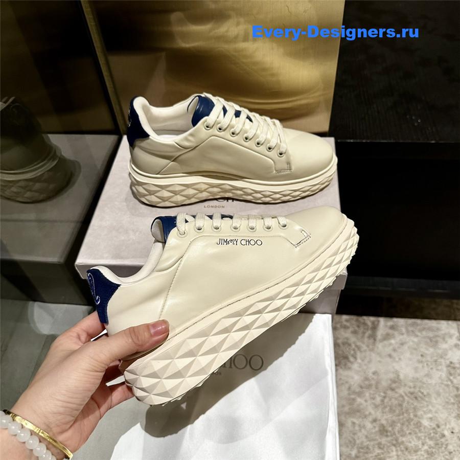 j1m*y ch00 D1am0nd maxi leather sneakers