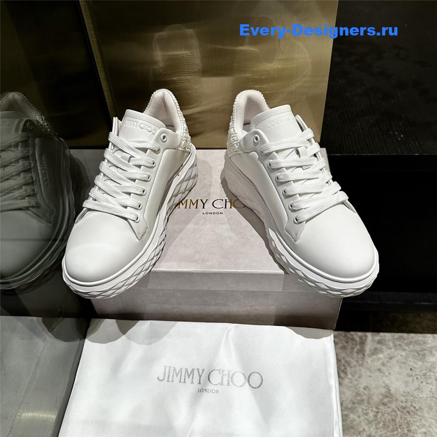 j1m*y ch00 white D1am0nd maxi sneakers
