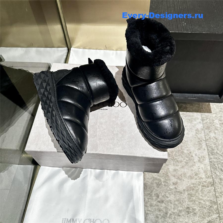 J1m*y Ch00 xan leather snow boots black