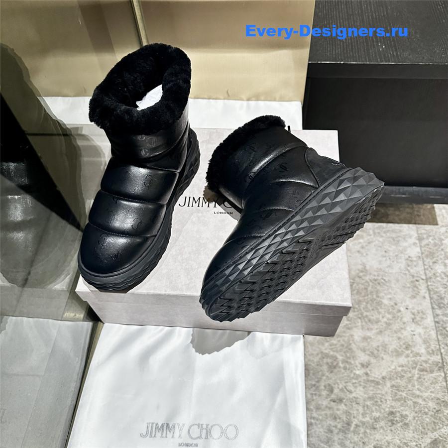 J1m*y Ch00 xan leather snow boots black