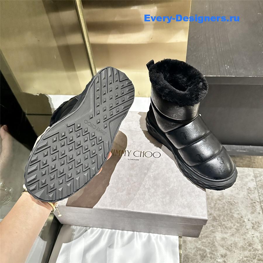 J1m*y Ch00 xan leather snow boots black