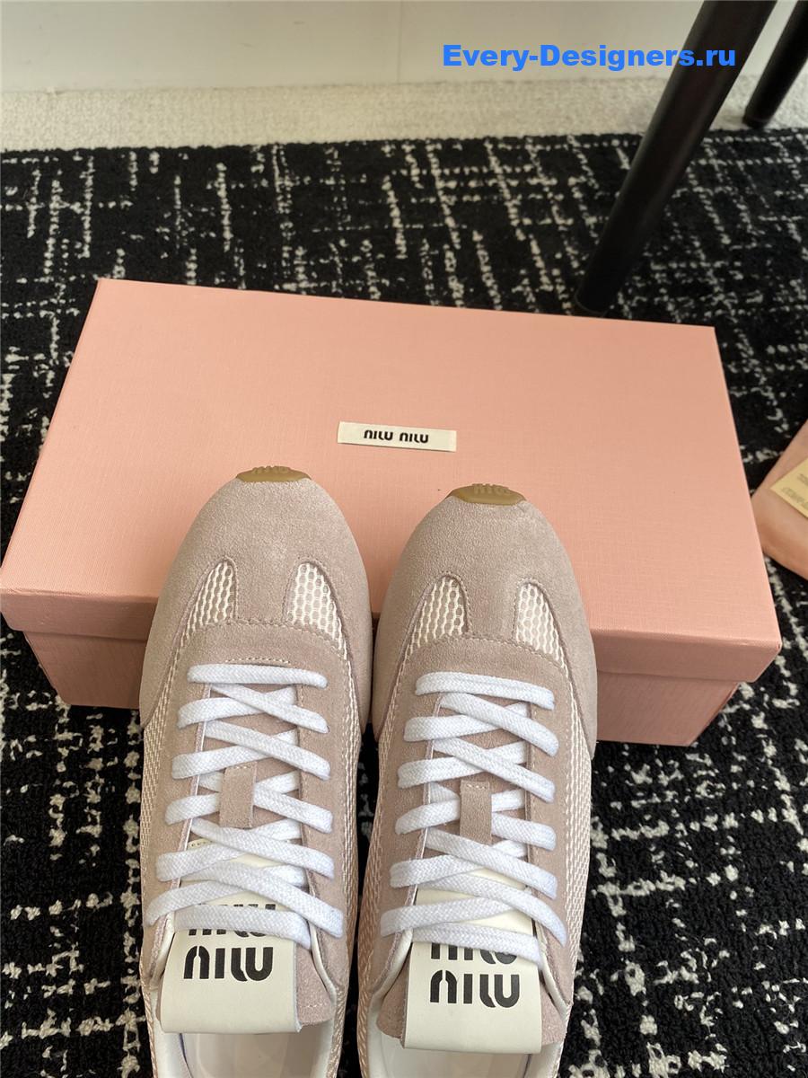 Miu Miu Lace-Up Flat Sneakers