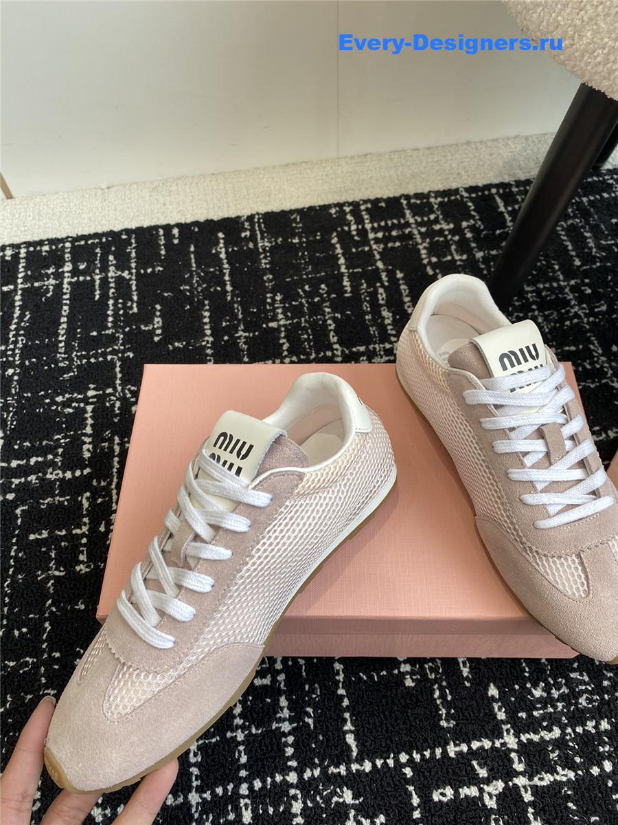 Miu Miu Lace-Up Flat Sneakers