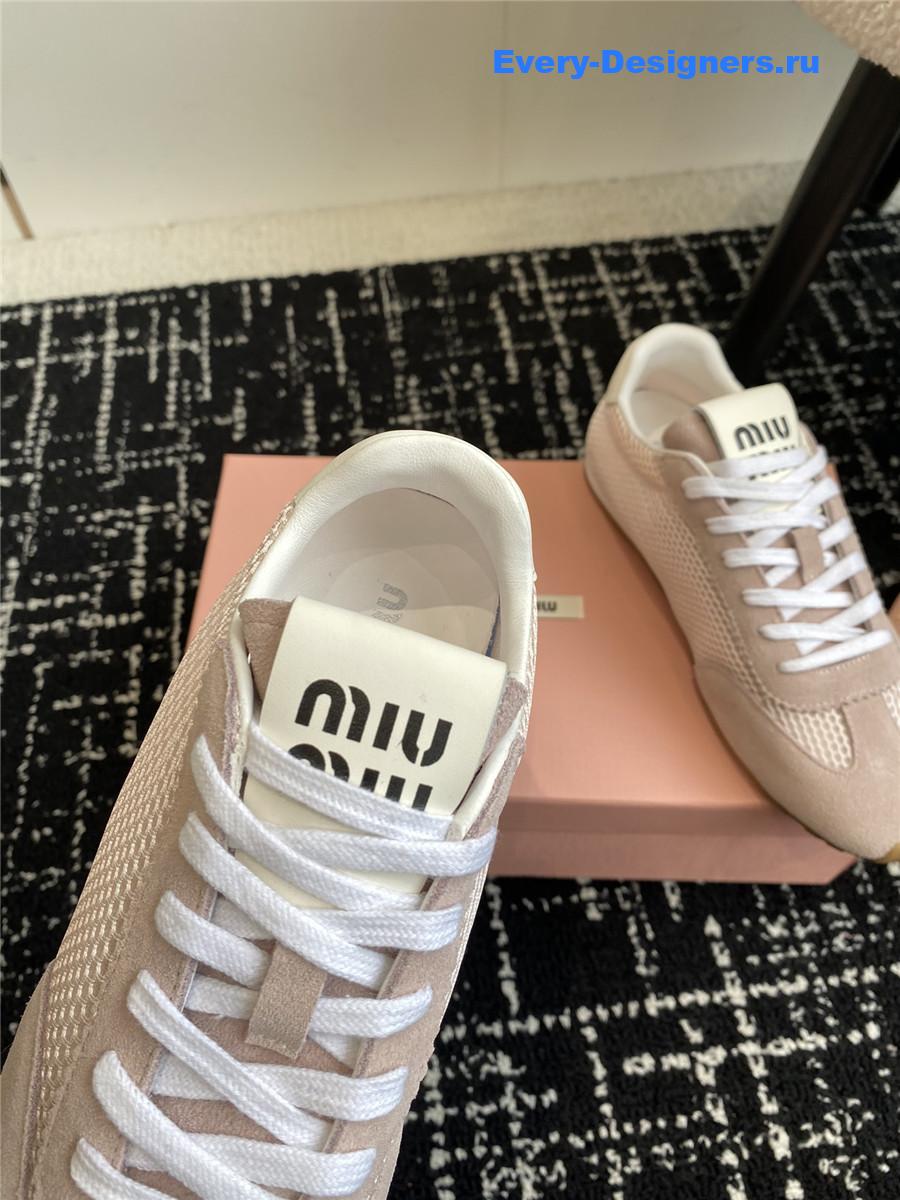 Miu Miu Lace-Up Flat Sneakers
