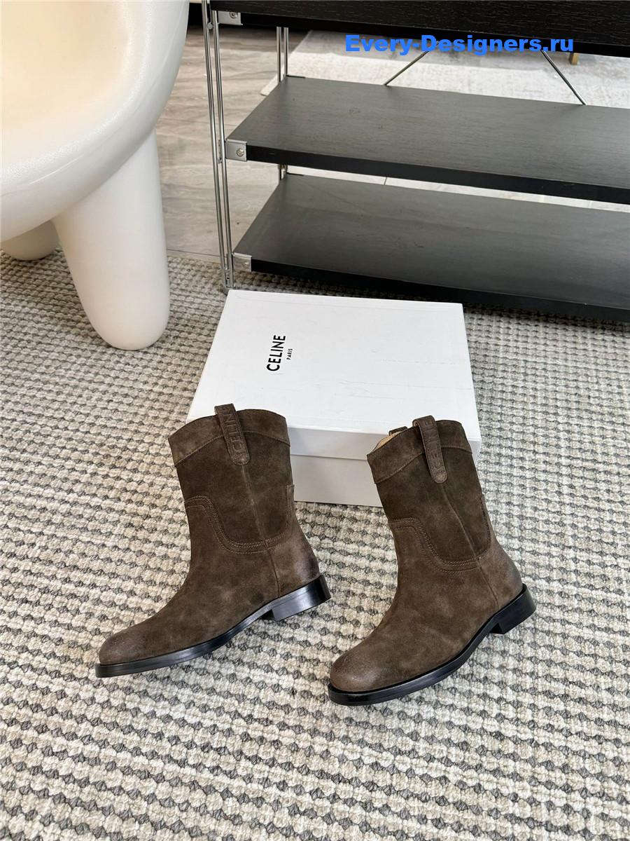 Ce1i*e suede lemaire western boots brown