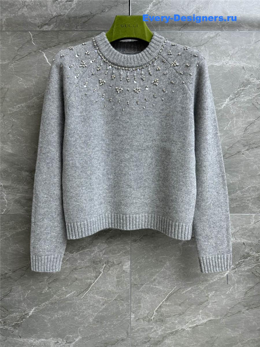 Gvc*1 crystal embellished sweater grey