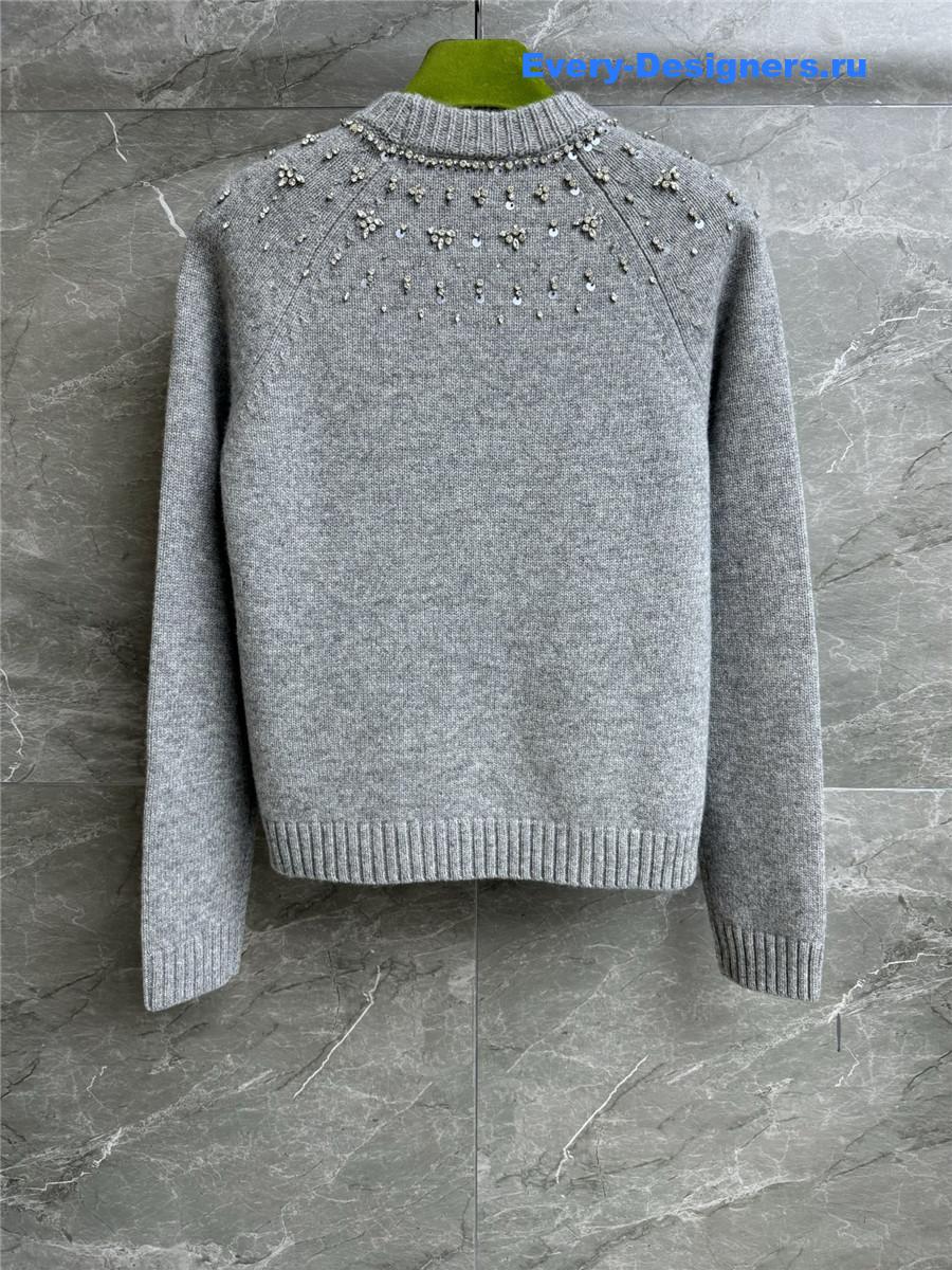 Gvc*1 crystal embellished sweater grey