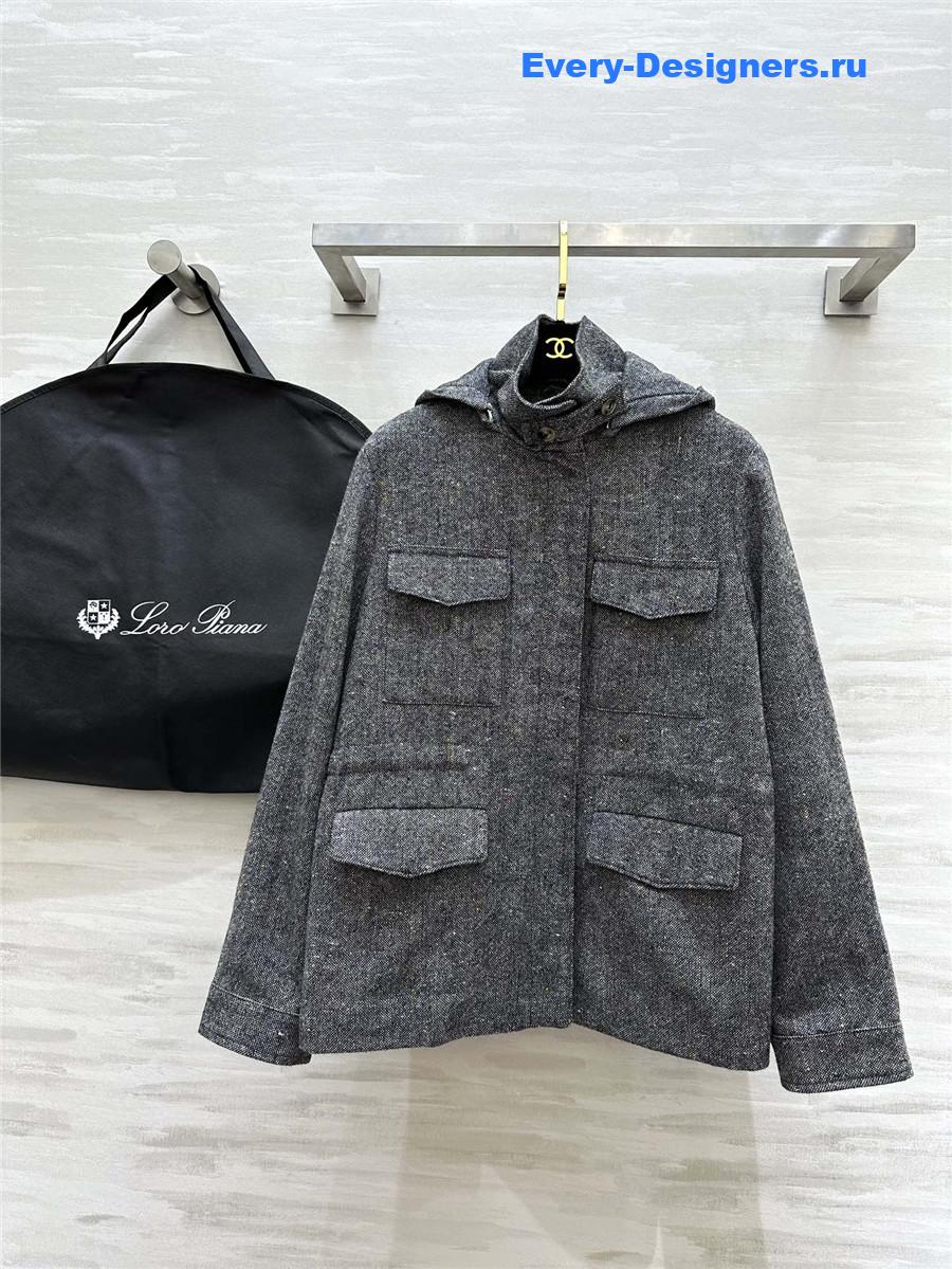 L0r0 P1ana drawstring waist hooded jacket