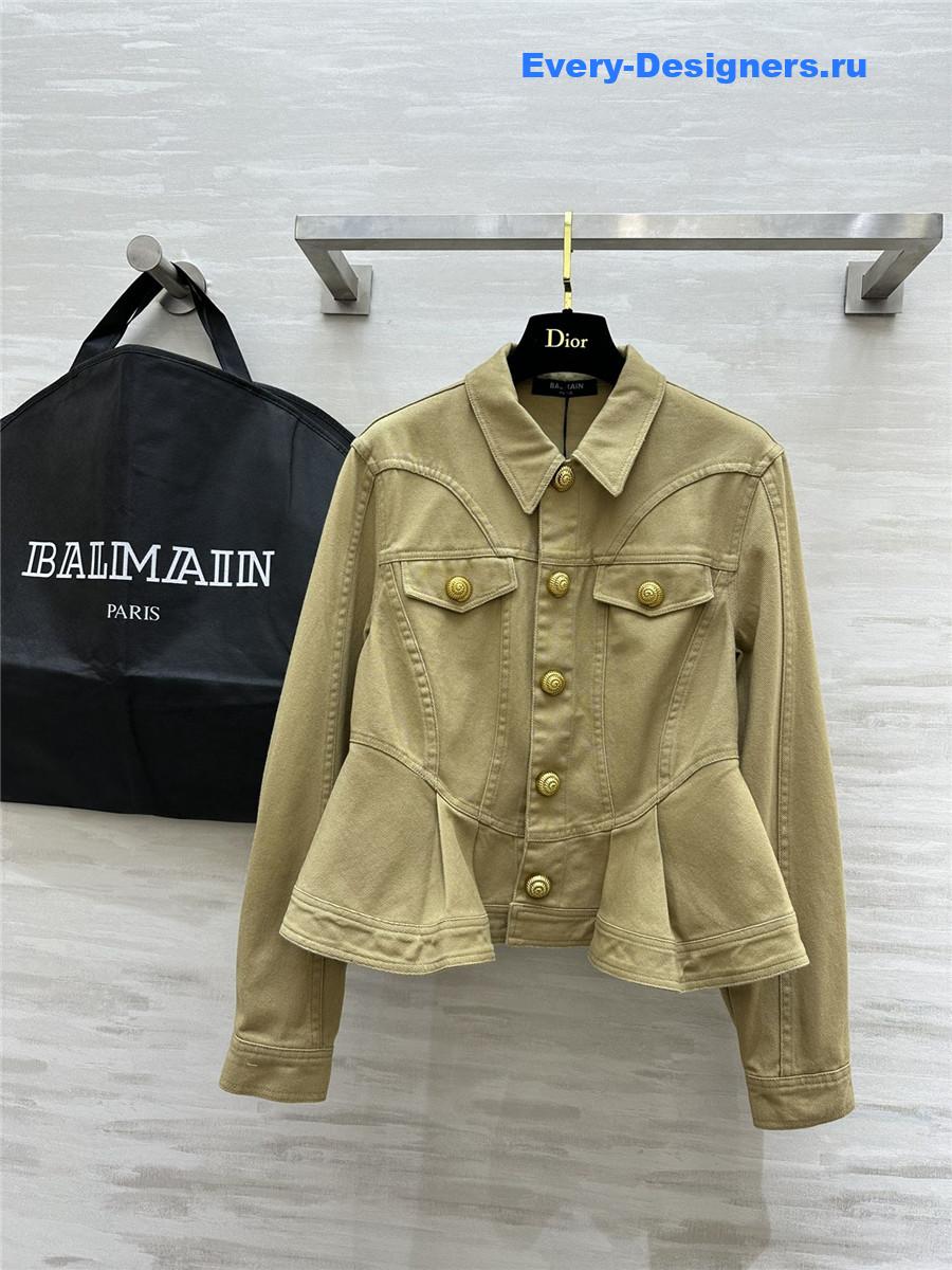 Balmain Khaki waist denim jacket