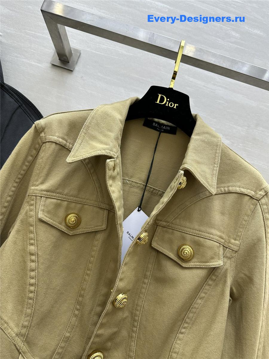 Balmain Khaki waist denim jacket