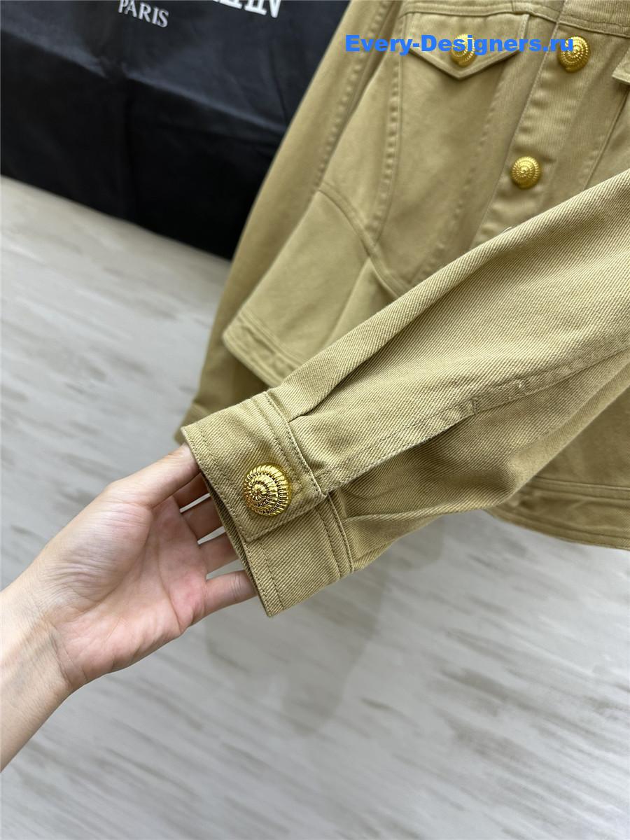 Balmain Khaki waist denim jacket