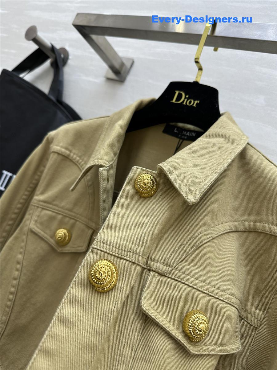 Balmain Khaki waist denim jacket