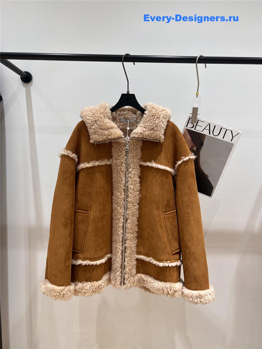 L0ew* lambswool hooded coat