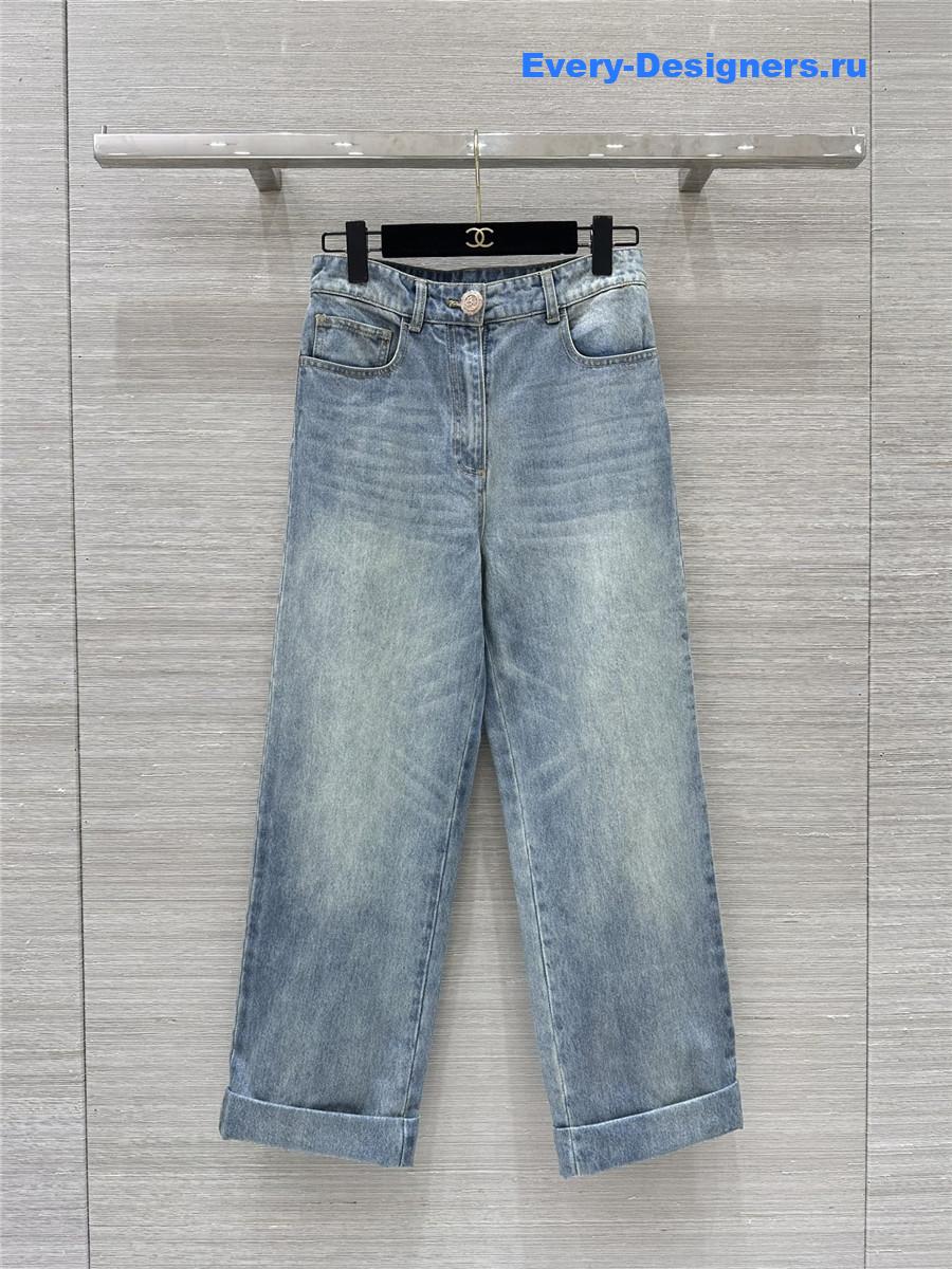 Ch**el high shine rolled jeans