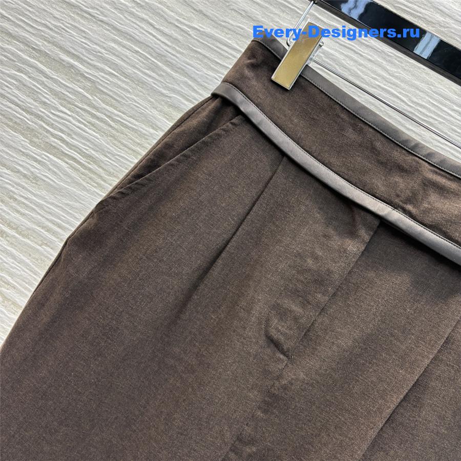 b0tt*ga Ven*ta wool twill maxi skirt taupe