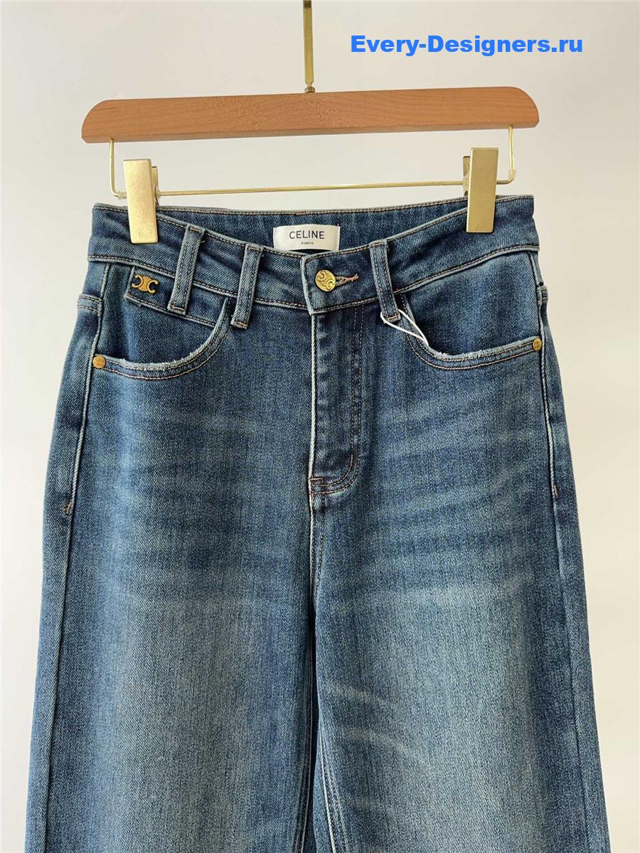 Ce1i*e fleece straight jeans