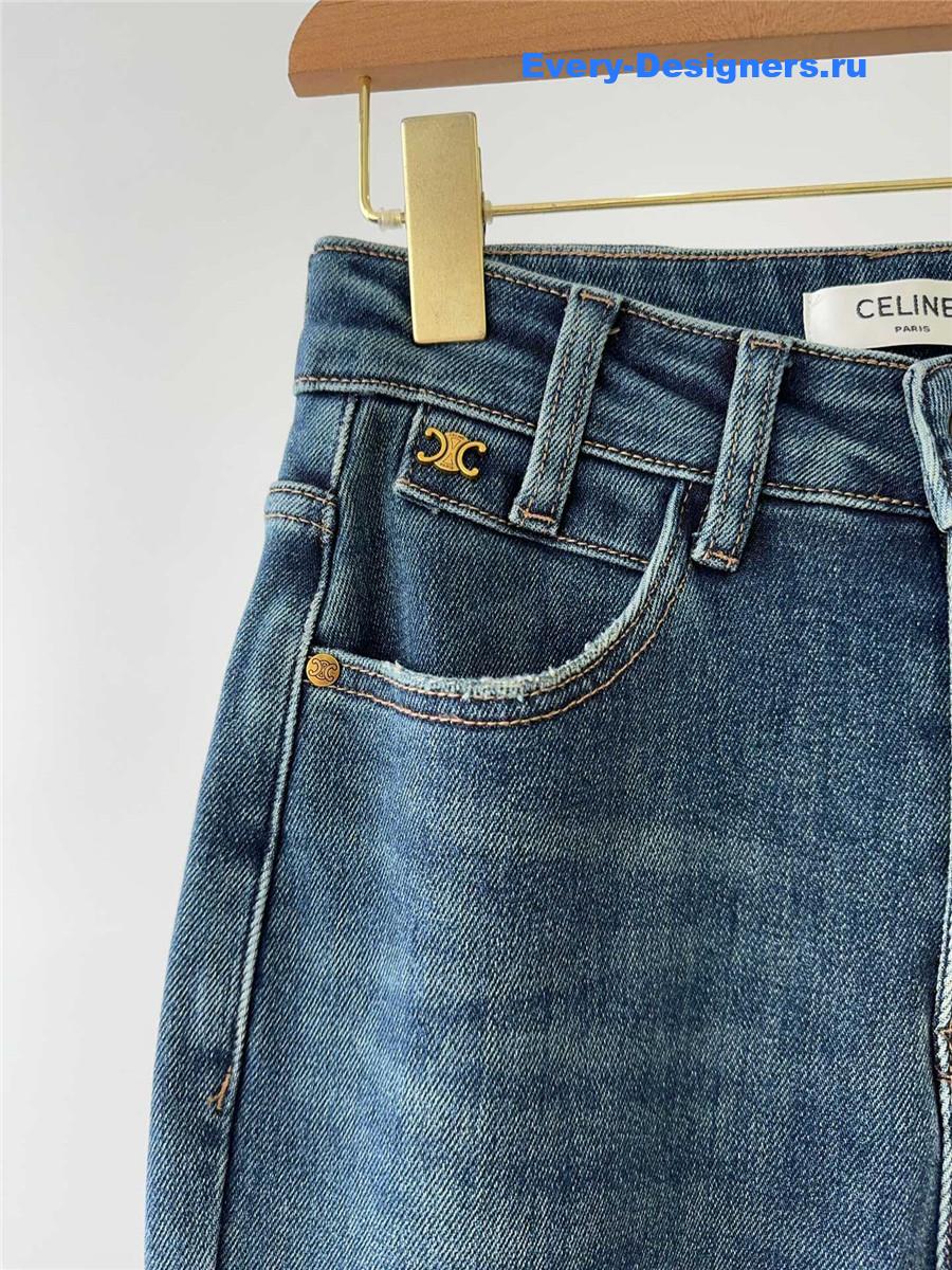 Ce1i*e fleece straight jeans