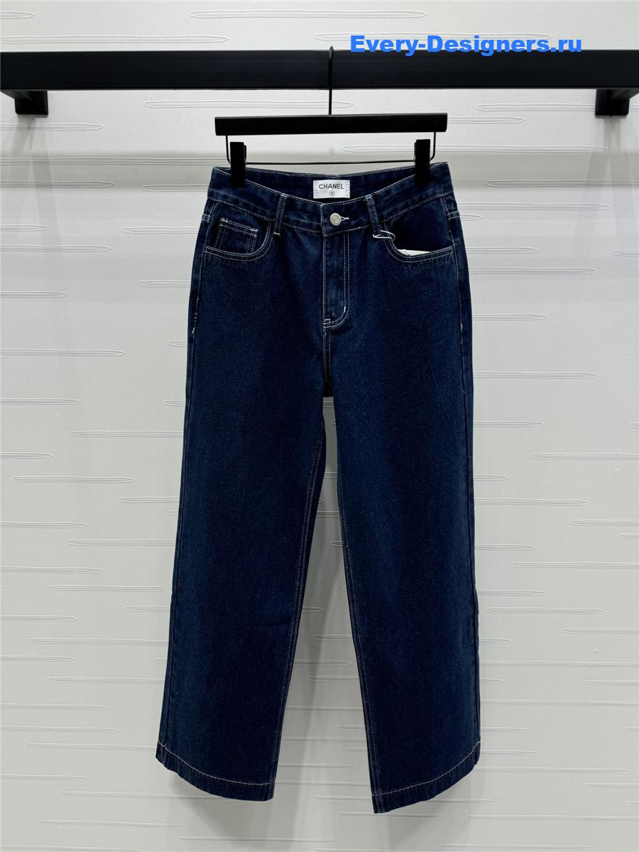 Ch**el back pocket double c logo jeans