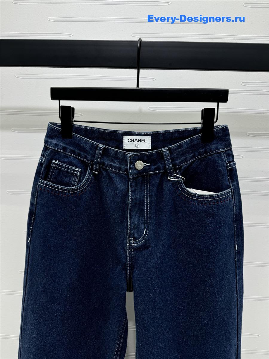 Ch**el back pocket double c logo jeans