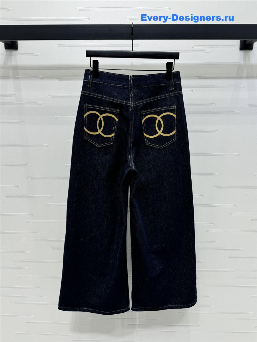 Ch**el vintage blue wide leg jeans