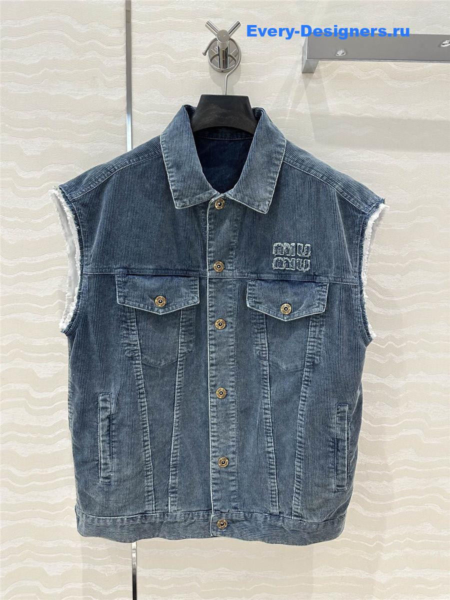M1um1u denim corduroy vest