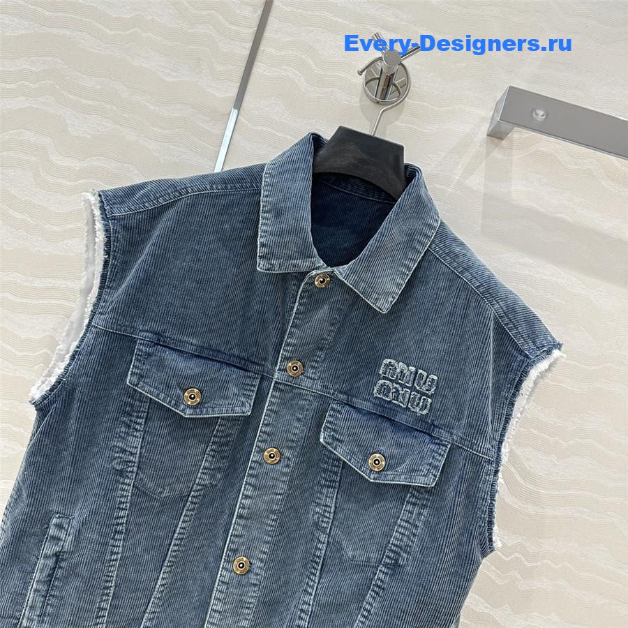 M1um1u denim corduroy vest