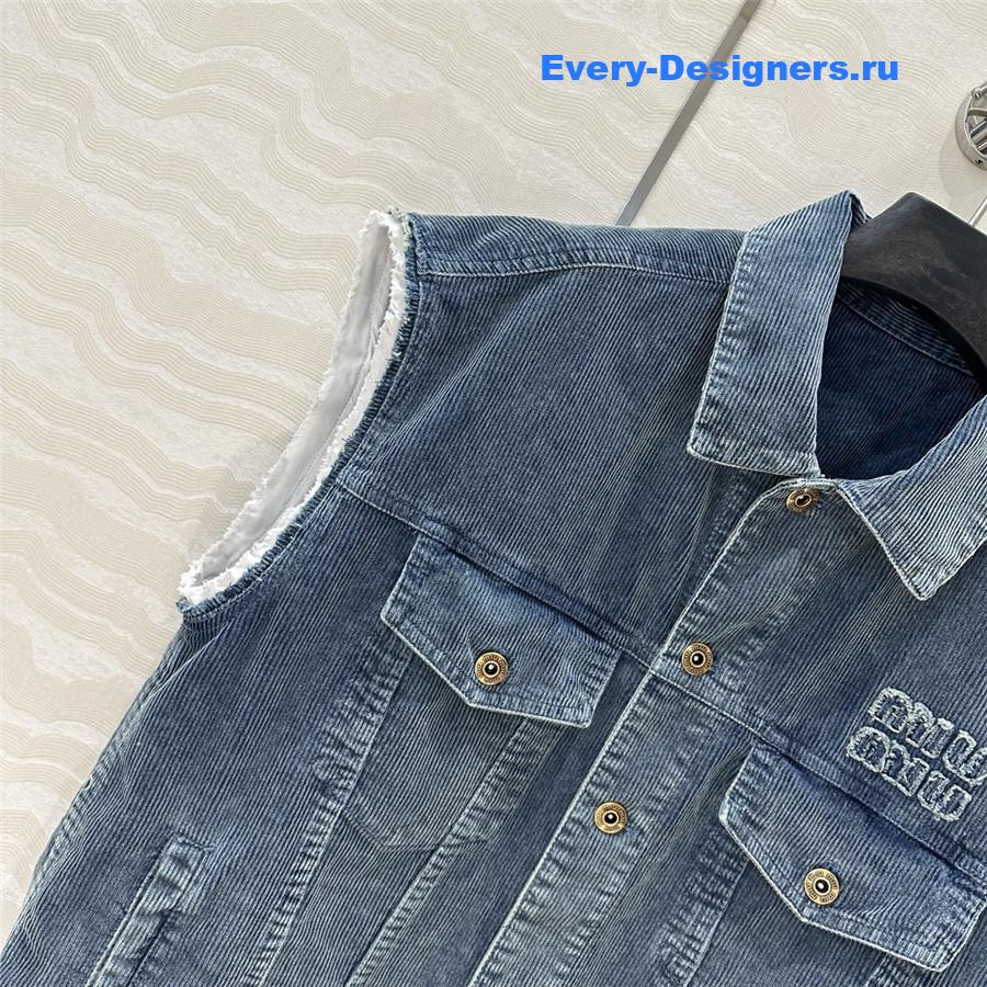 M1um1u denim corduroy vest