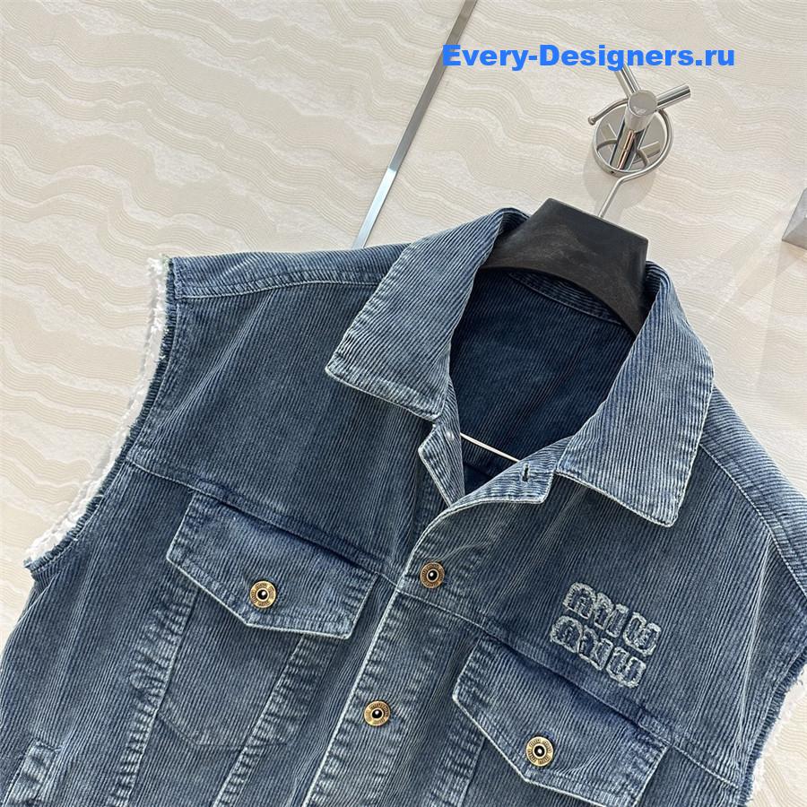 M1um1u denim corduroy vest