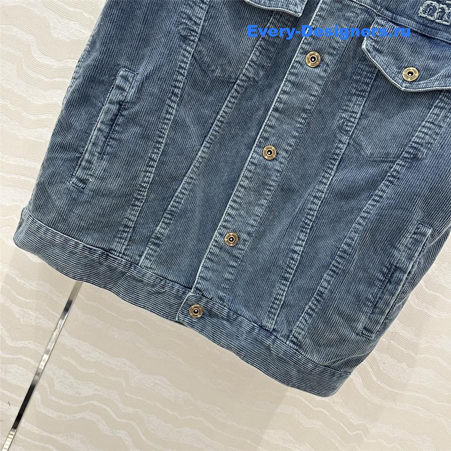 M1um1u denim corduroy vest